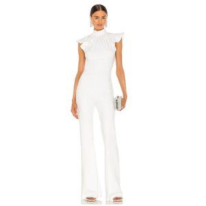 Amanda Uprichard Davina White Ruffle Sleeve Jumpsuit Size XS